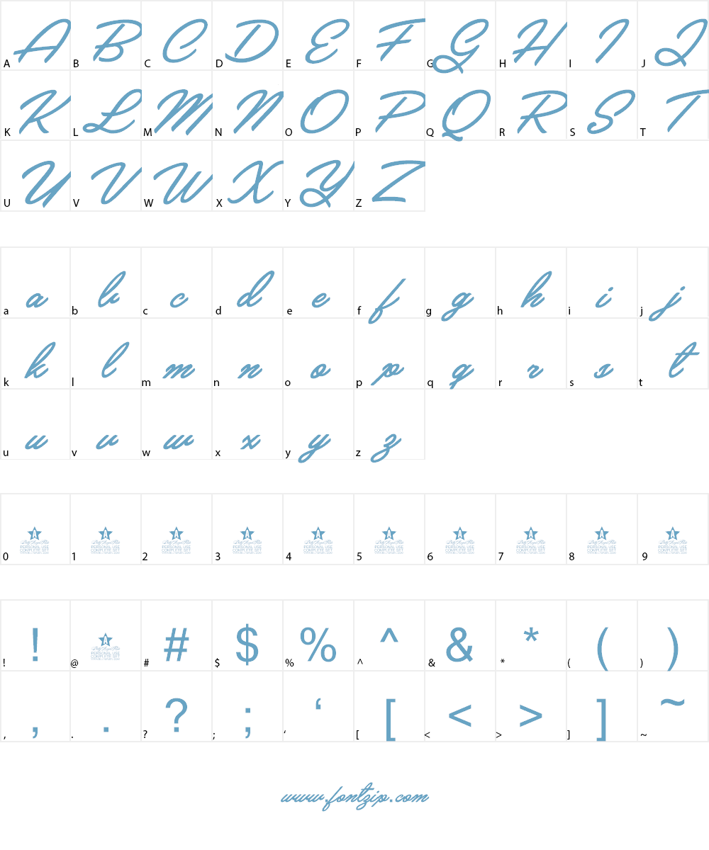 Crystal Personal Use Font Character